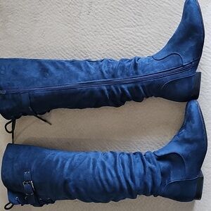 Dream Paris "Colby"  zip up royal blue fashion boots size 6 1/2